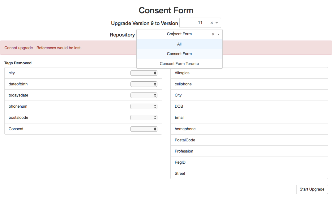 Upgrade Form